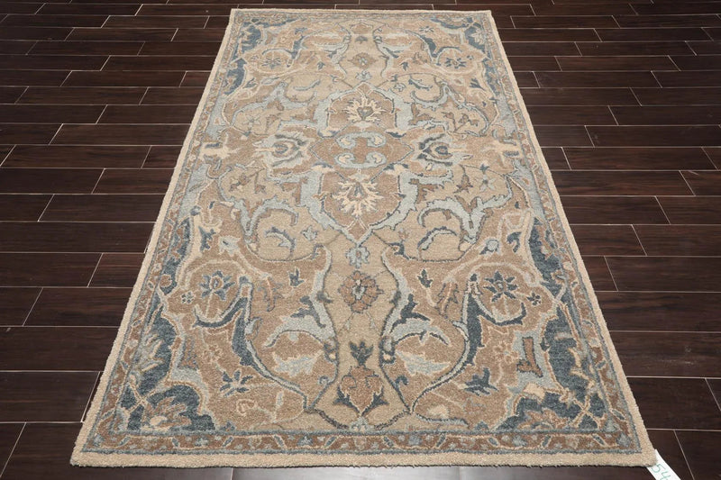 5'x8' Hand Tufted Hand Made 100% Wool Arts and Craft Traditional Oriental Area Rug Beige, Taupe Color