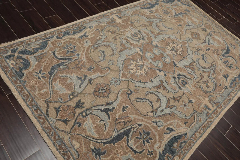 5'x8' Hand Tufted Hand Made 100% Wool Arts and Craft Traditional Oriental Area Rug Beige, Taupe Color