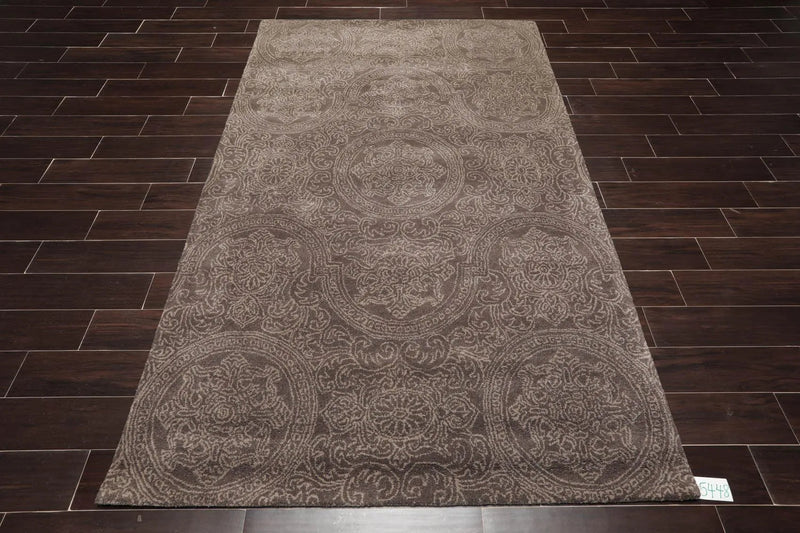 5' x 8' Handmade 100% Wool Patterned Transitional Oriental Area Rug Brown