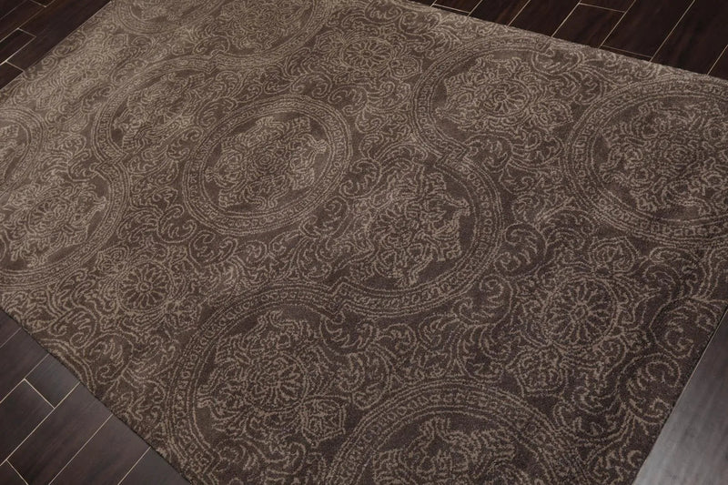5' x 8' Handmade 100% Wool Patterned Transitional Oriental Area Rug Brown