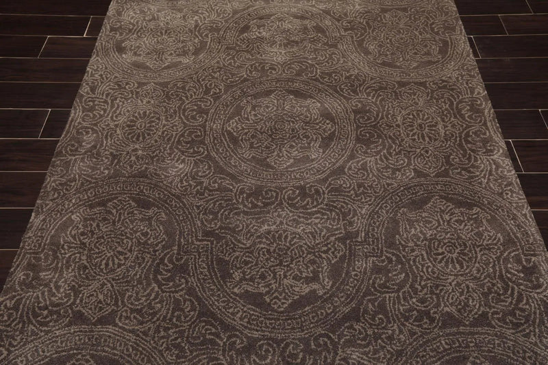 5' x 8' Handmade 100% Wool Patterned Transitional Oriental Area Rug Brown