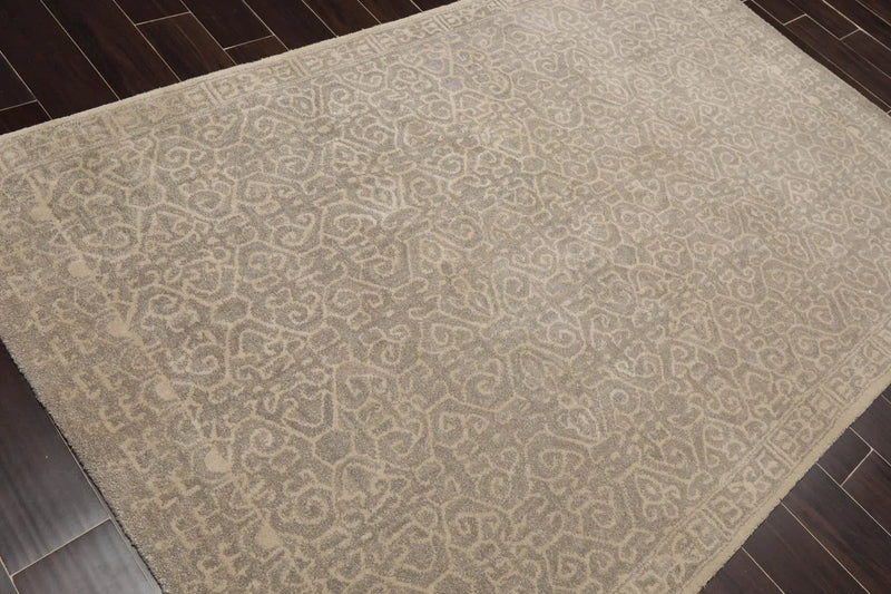 5' x 8' Handmade 100% Wool Patterned Traditional Oriental Area Rug Gray