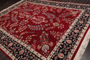 9'2" x 12'5" Hand Knotted 100% Wool Sarouk 300 KPSI Oriental Area Rug Burgundy
