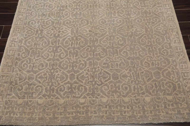 5' x 8' Handmade 100% Wool Patterned Traditional Oriental Area Rug Gray