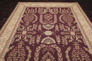 9x12 Aubergine Hand Hooked French Aubusson 100% Wool Traditional Oriental Area rug