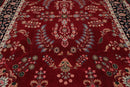 9'2" x 12'5" Hand Knotted 100% Wool Sarouk 300 KPSI Oriental Area Rug Burgundy