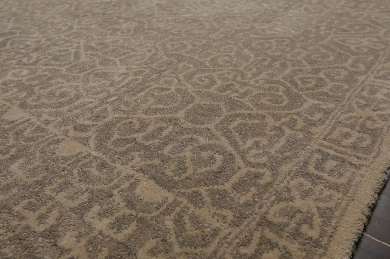 5' x 8' Handmade 100% Wool Patterned Traditional Oriental Area Rug Gray