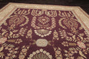 9x12 Aubergine Hand Hooked French Aubusson 100% Wool Traditional Oriental Area rug
