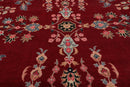 9'2" x 12'5" Hand Knotted 100% Wool Sarouk 300 KPSI Oriental Area Rug Burgundy