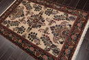 4' x 6' Hand Knotted 100% Wool Saroukk Traditional Oriental Area Rug Beige