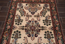4' x 6' Hand Knotted 100% Wool Saroukk Traditional Oriental Area Rug Beige