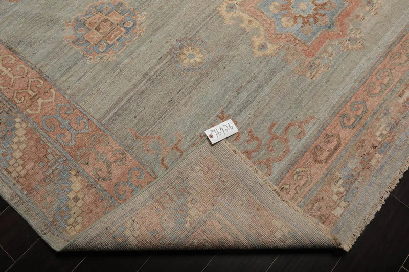 8x10 Muted Afghan Oushak Vegetable Dyes Celadon Traditional Wool Area Rug