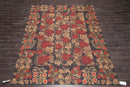 8' 7''x10' French Aubusson Needlepoint Area Rug Hand Woven 100% Wool Traditional Chocolate