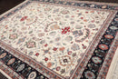 8'11" x 11'8" Hand Knotted 100% Wool Traditional Oriental Area Rug Ivory