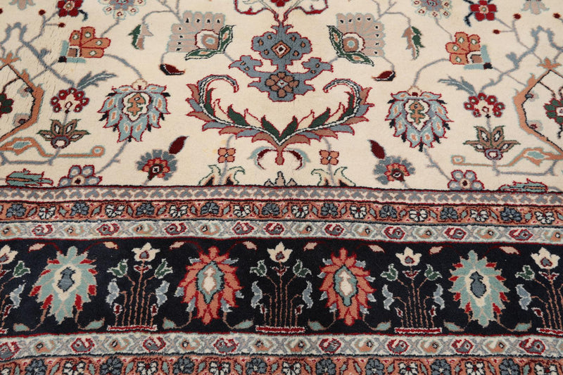 8'11" x 11'8" Hand Knotted 100% Wool Traditional Oriental Area Rug Ivory