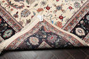8'11" x 11'8" Hand Knotted 100% Wool Traditional Oriental Area Rug Ivory