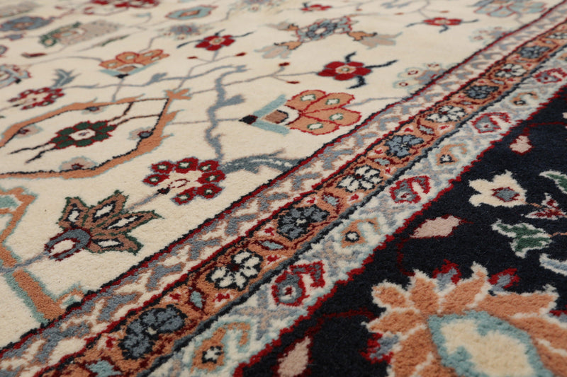 8'11" x 11'8" Hand Knotted 100% Wool Traditional Oriental Area Rug Ivory