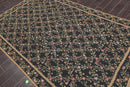 6x9 Black Hand Woven Wool French Aubusson Needlepoint Flat pile Oriental Area Rug