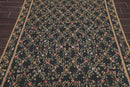 6x9 Black Hand Woven Wool French Aubusson Needlepoint Flat pile Oriental Area Rug