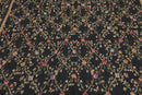 6x9 Black Hand Woven Wool French Aubusson Needlepoint Flat pile Oriental Area Rug