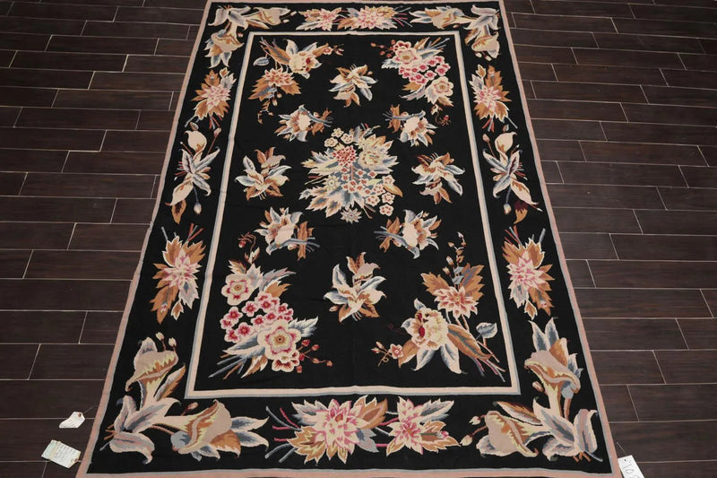 6' x 9' Hand Woven 100% Wool Oriental Area Rug 6x9 Traditional Black