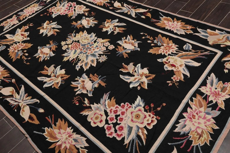6' x 9' Hand Woven 100% Wool Oriental Area Rug 6x9 Traditional Black
