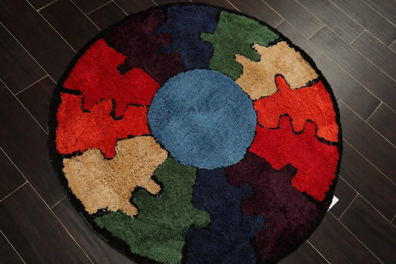 4' x4' Round Oriental Area Persian Rug