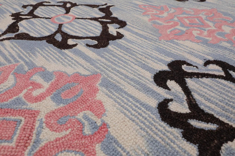 5' x 8' Handmade Loop Pile 100% Wool Traditional Oriental Area rug Ivory