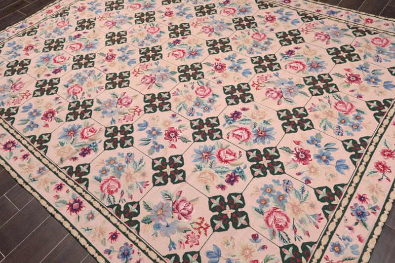 7'7" x 9'9" Hand Woven Traditional French Aubusson Needlepoint Area Rug