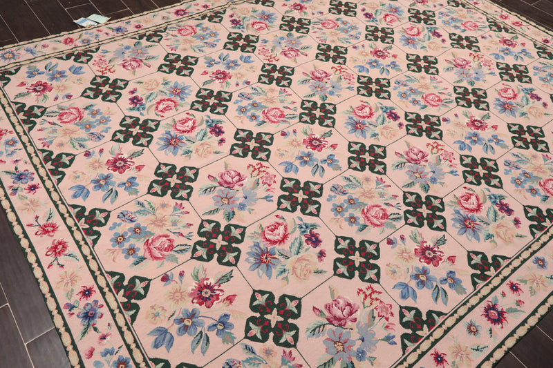 7'7" x 9'9" Hand Woven Traditional French Aubusson Needlepoint Area Rug