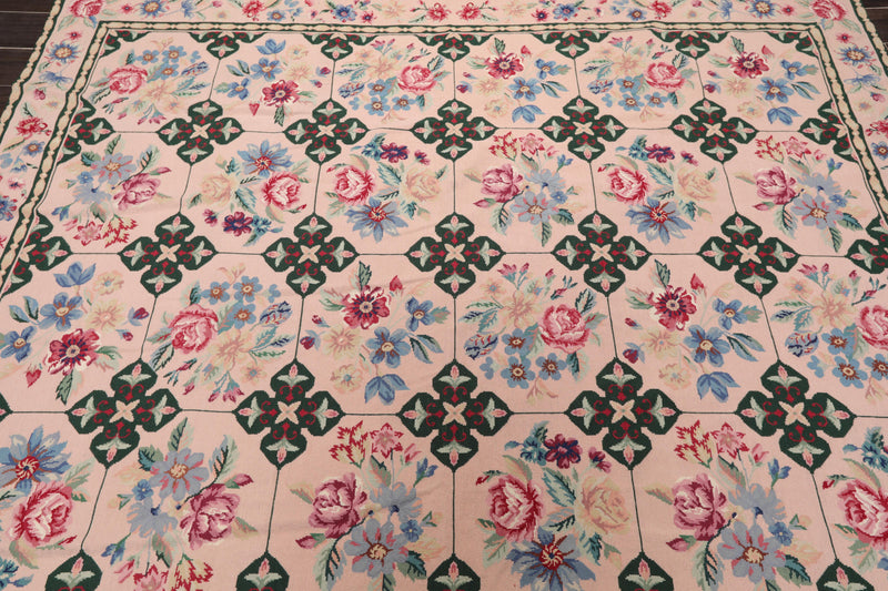 7'7" x 9'9" Hand Woven Traditional French Aubusson Needlepoint Area Rug