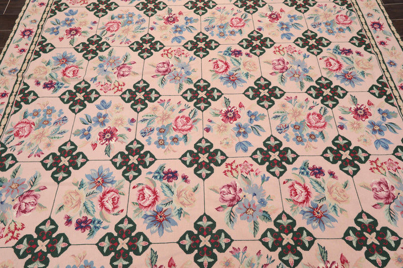 7'7" x 9'9" Hand Woven Traditional French Aubusson Needlepoint Area Rug