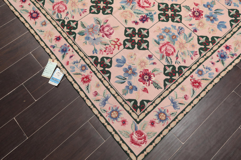 7'7" x 9'9" Hand Woven Traditional French Aubusson Needlepoint Area Rug