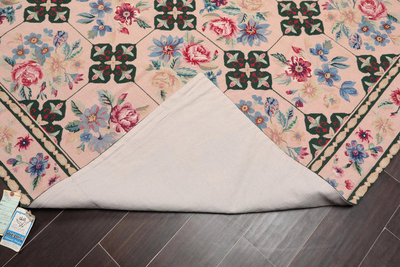 7'7" x 9'9" Hand Woven Traditional French Aubusson Needlepoint Area Rug