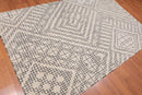 5 x 8 Handmade Graphic Geometric Pattern Traditional Oriental Area rug Beige