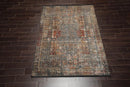 5'2"x7'7" Beige Machine Made Transitional Wool and Bamboo Silk Oriental Area Rug