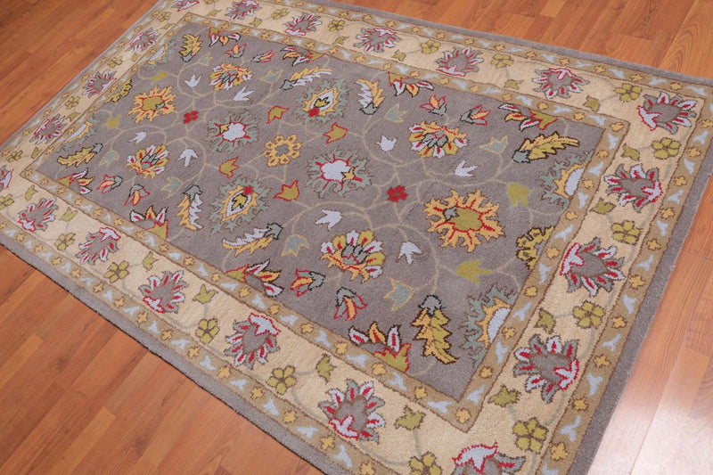 5' x 8' Handmade 100% Wool Traditional Oriental Area rug Gray