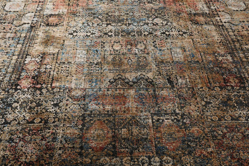 5'2"x7'7" Beige Machine Made Transitional Wool and Bamboo Silk Oriental Area Rug