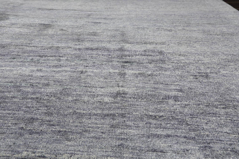 7’11"x10’9" Hand Knotted 100% Bamboo Silk Modern Tibetan Oriental Area Rug Gray