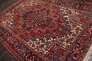 6'4" x 8'8" Hand Knotted Herizz 100% Wool Traditional Oriental Area Rug Rust