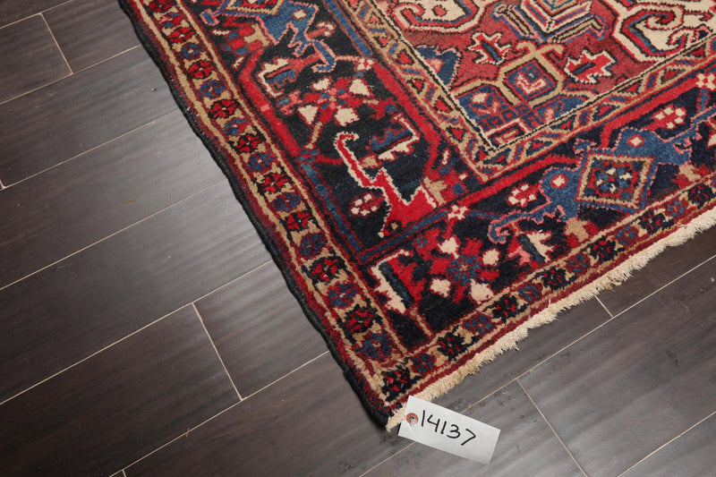 6'4" x 8'8" Hand Knotted Herizz 100% Wool Traditional Oriental Area Rug Rust