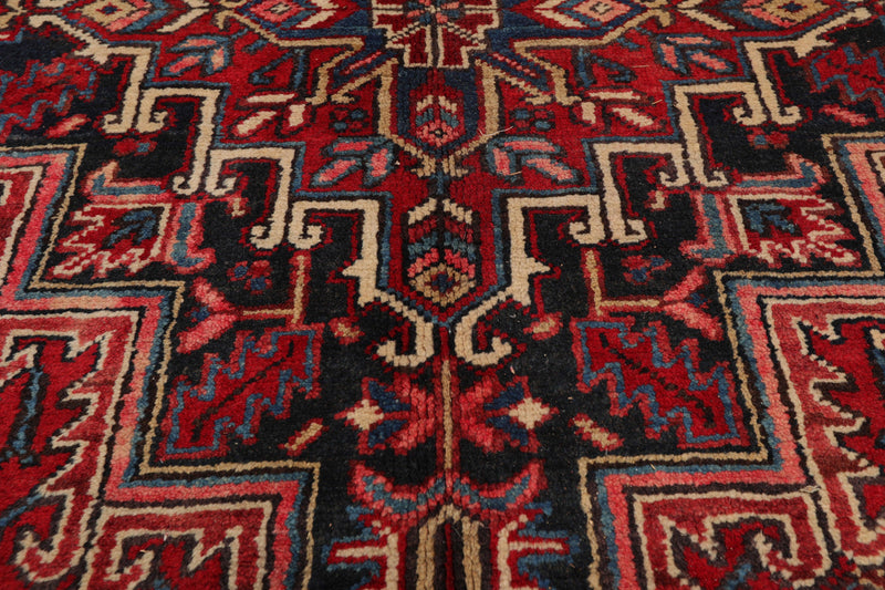 6'4" x 8'8" Hand Knotted Herizz 100% Wool Traditional Oriental Area Rug Rust