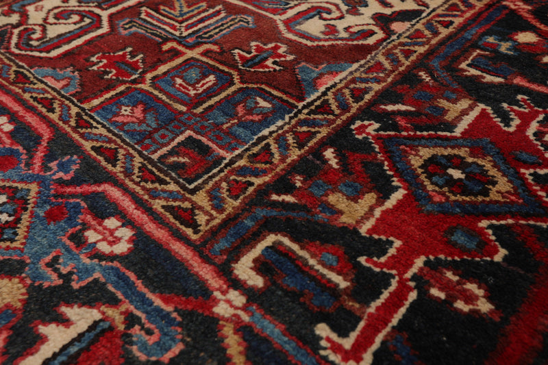 6'4" x 8'8" Hand Knotted Herizz 100% Wool Traditional Oriental Area Rug Rust