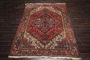 6'10" x 9'4" Hand Knotted Herizz 100% Wool Traditional Oriental Area Rug Rust
