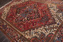 6'10" x 9'4" Hand Knotted Herizz 100% Wool Traditional Oriental Area Rug Rust
