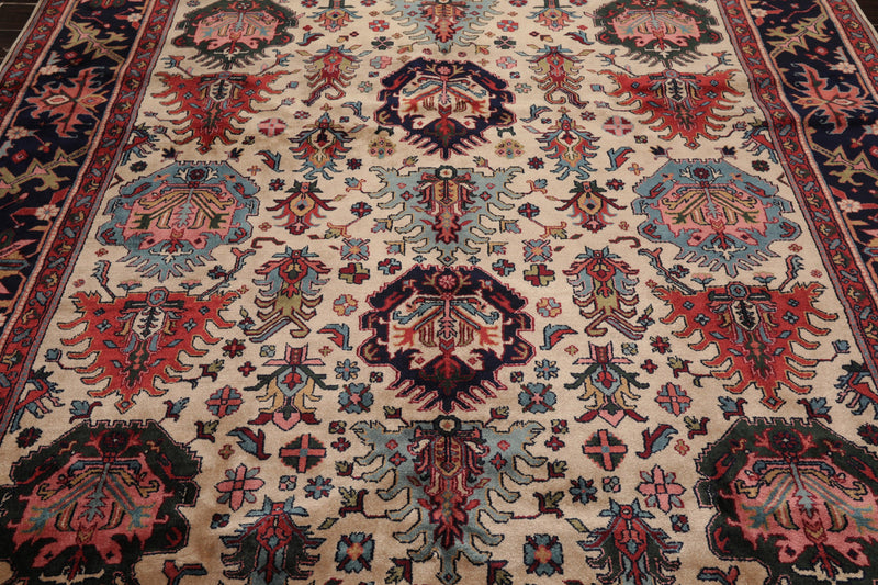 8' x 10'2" Hand Knotted 100% Wool Oushakk Traditional Oriental Area Rug Beige