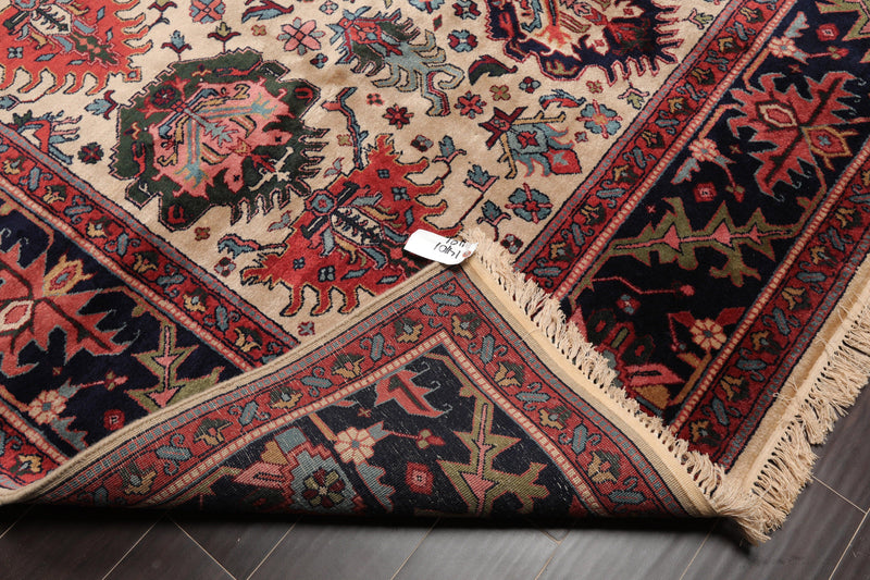 8' x 10'2" Hand Knotted 100% Wool Oushakk Traditional Oriental Area Rug Beige