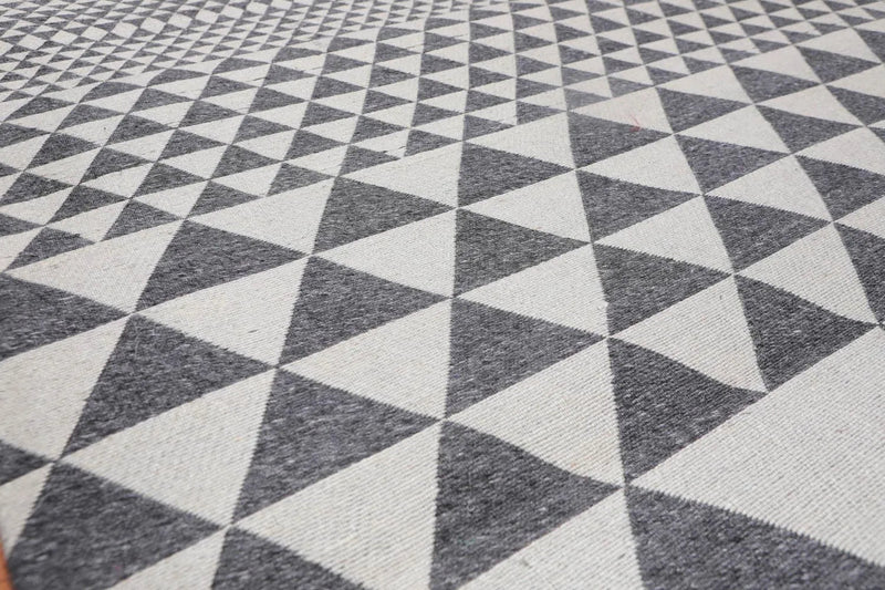 5x8 Handmade Wool Oriental Area Rug Beige, Gray Color