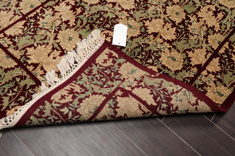 3'11"x5'9" Hand Knotted Superfine Botanical Wool Oriental Area Rug Maroon