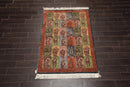 4' x 6' Hand Knotted 300 KPSI Kamasutra Panel Quam Wool Traditional Area Rug Blue